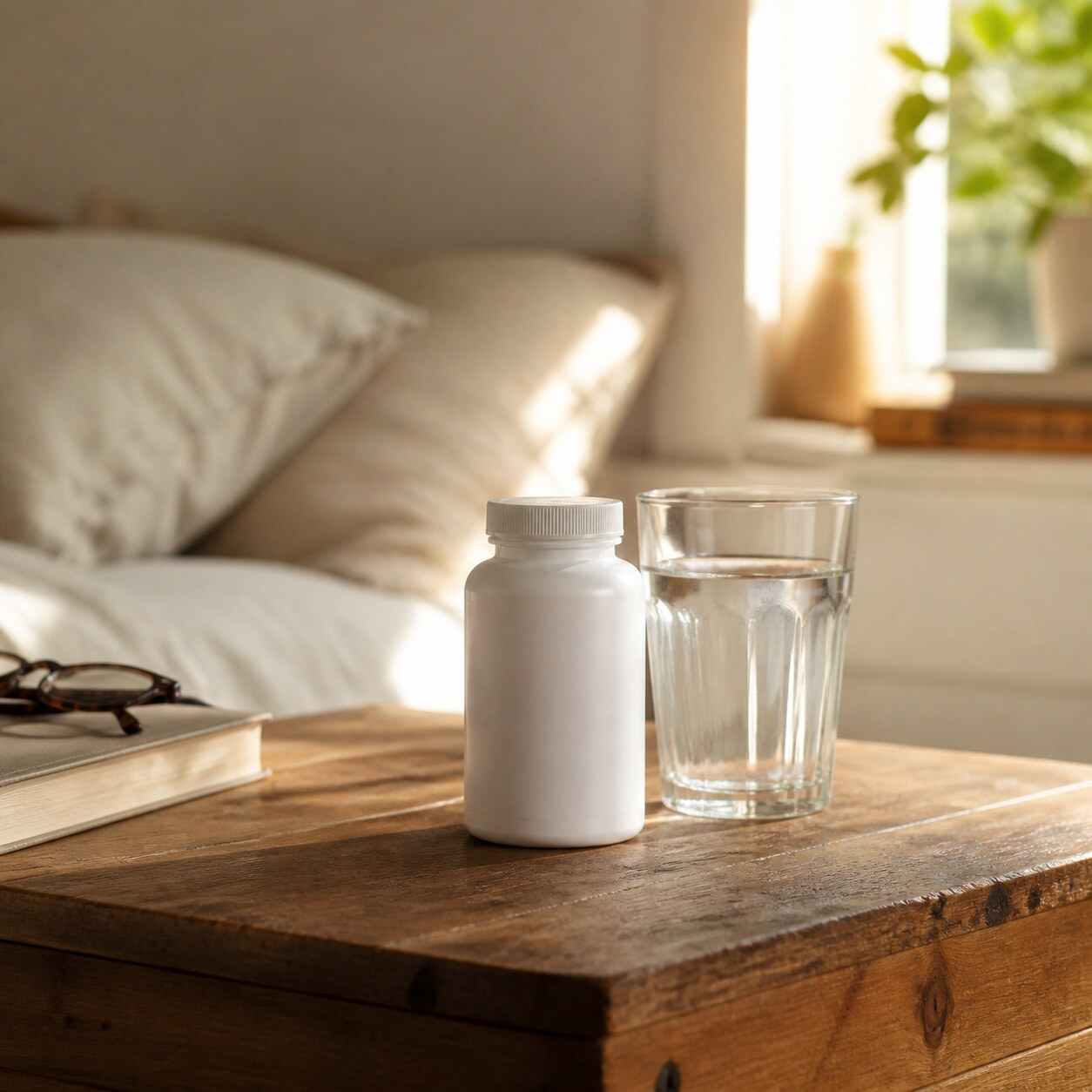 VitalCore supplement on nightstand